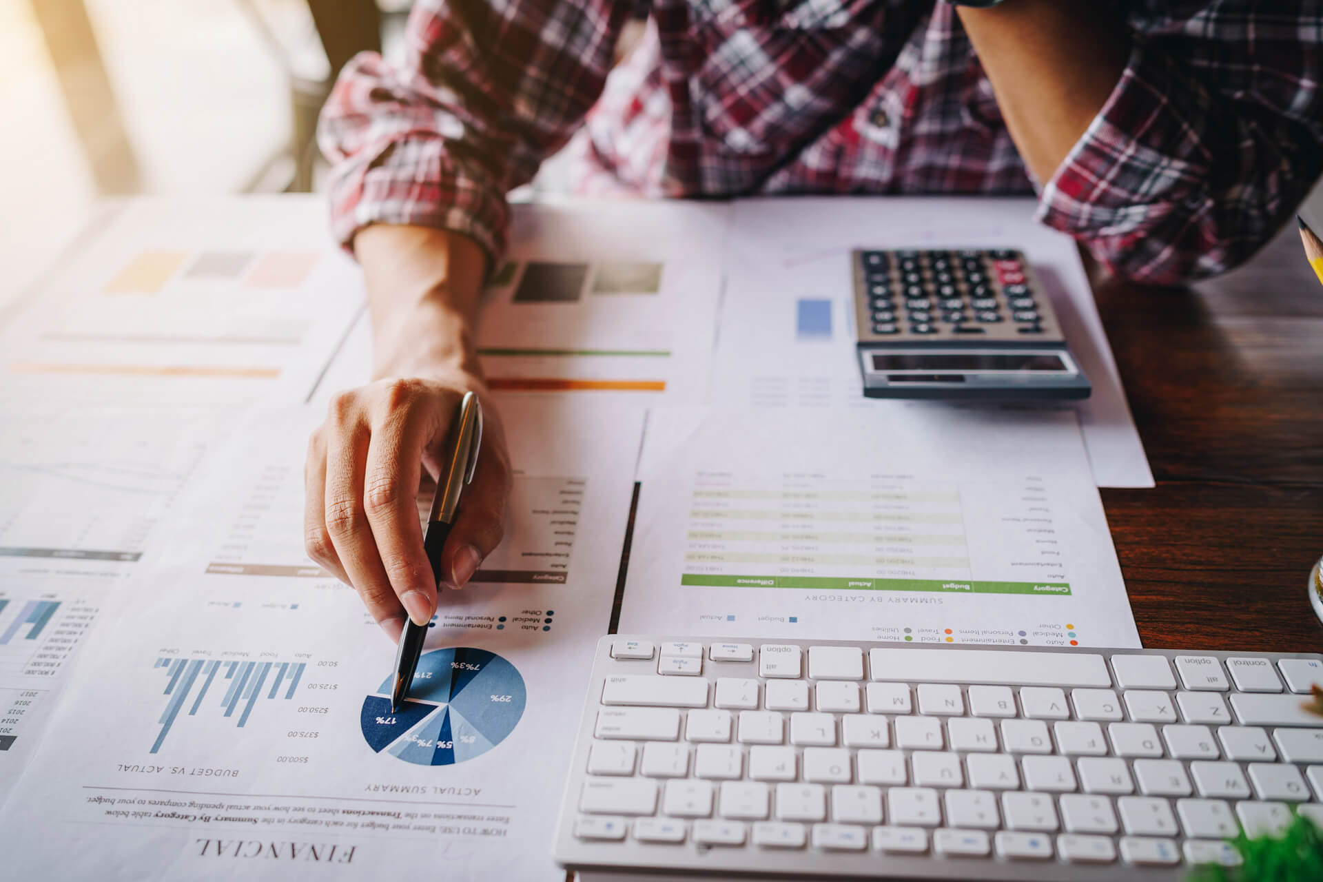 Man reviewing financial documents